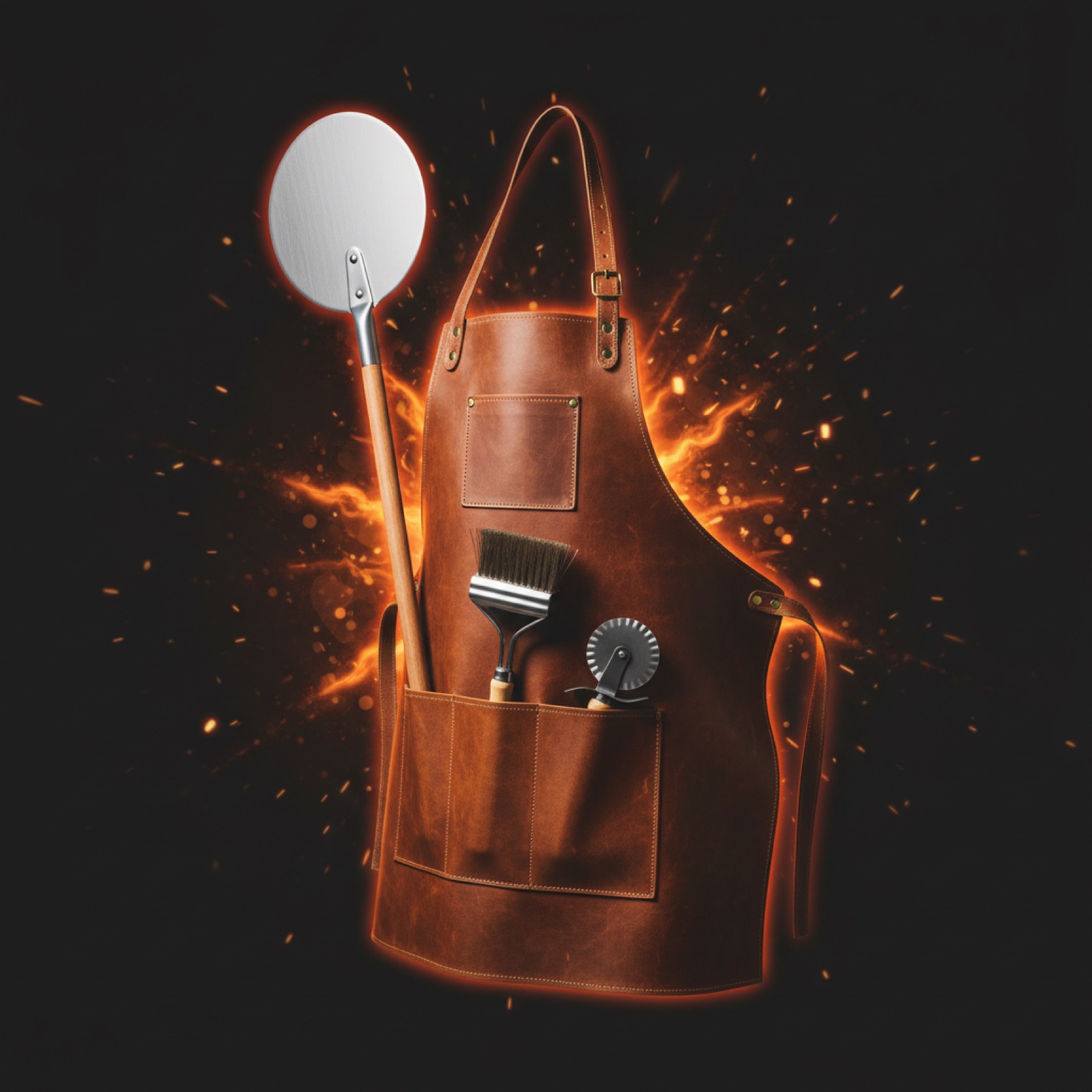 Tablier cuir + set d'outils